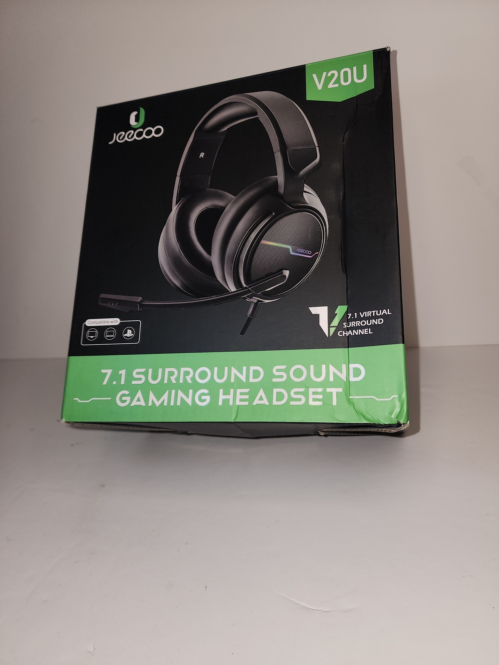 Jeecoo V20U Black Over-Ear 7.1 Surround Sound Gaming Headset